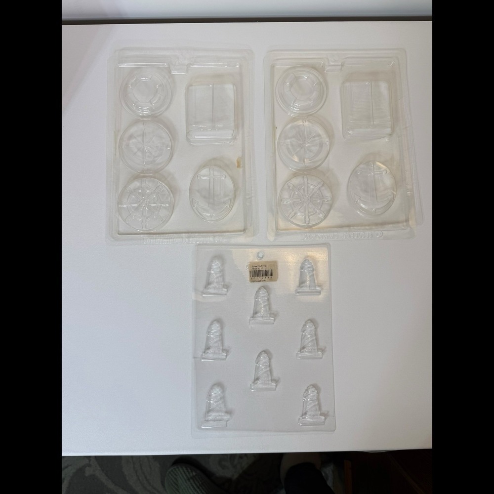 Plastic Candy Molds Beach Summer Sailing Nautical 2 Nautical Trays 1 Lighthouse